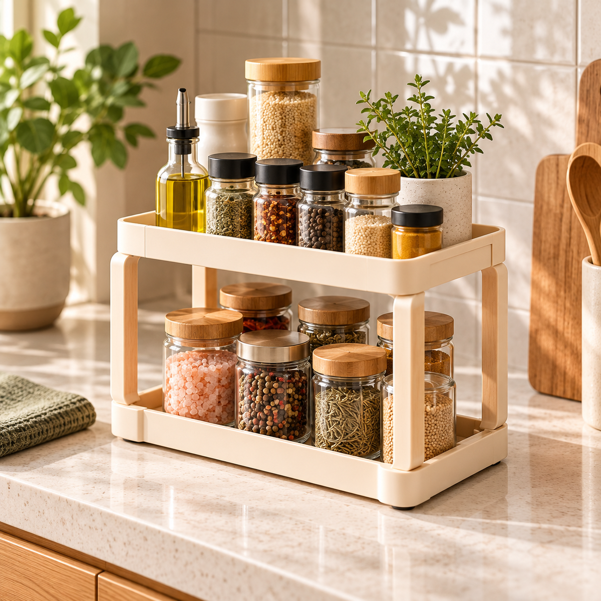 uuiuiou® FoldWave Expandable Counter Shelf