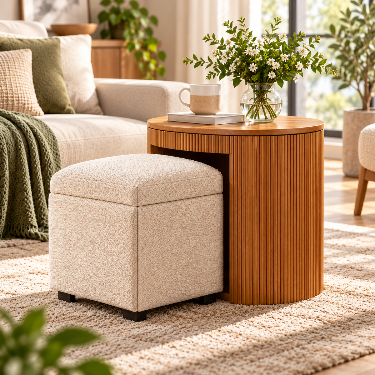 uuiuiou® SlideSeat Hidden Stool Table