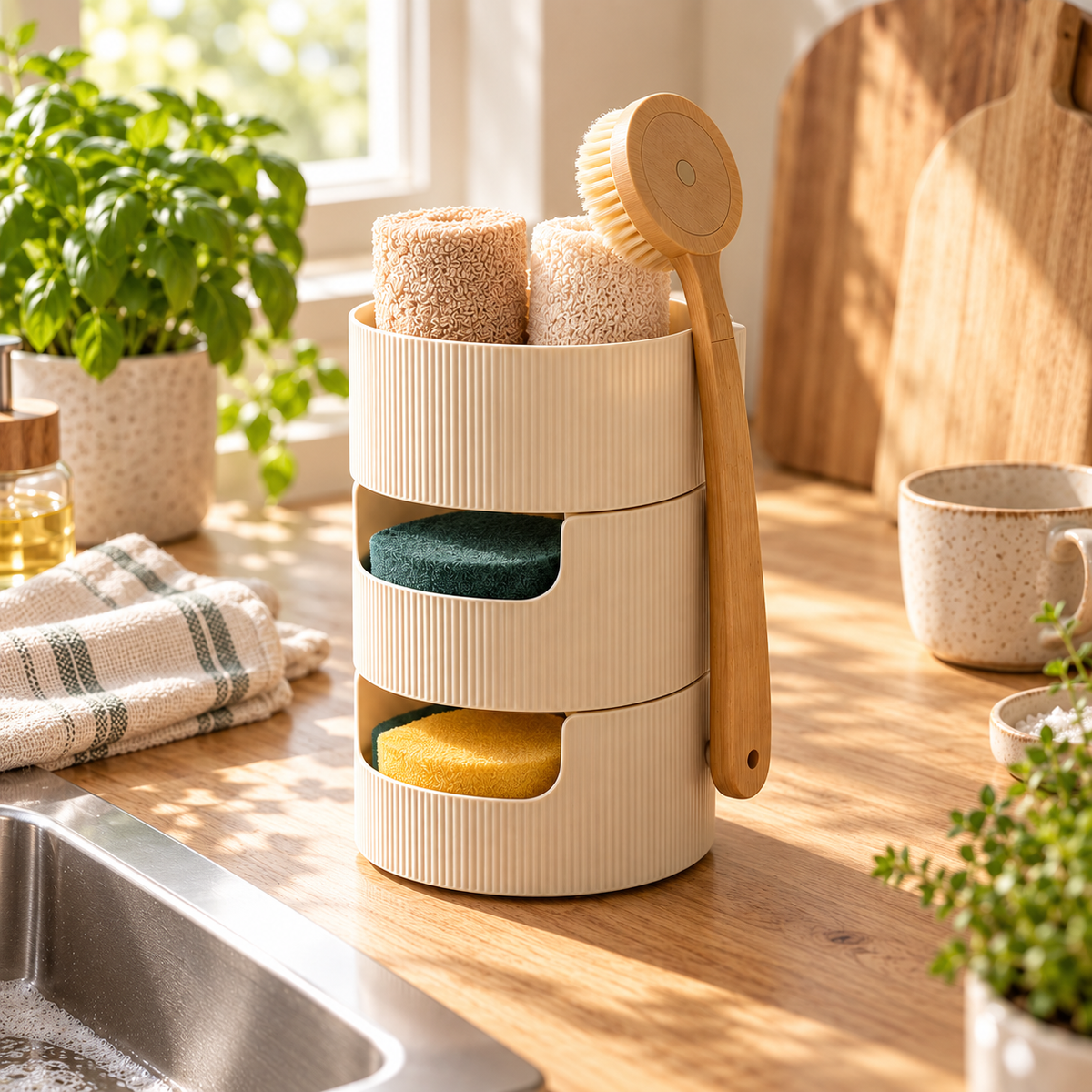 uuiuiou® DryHalo Sink-Side Sponge Tower