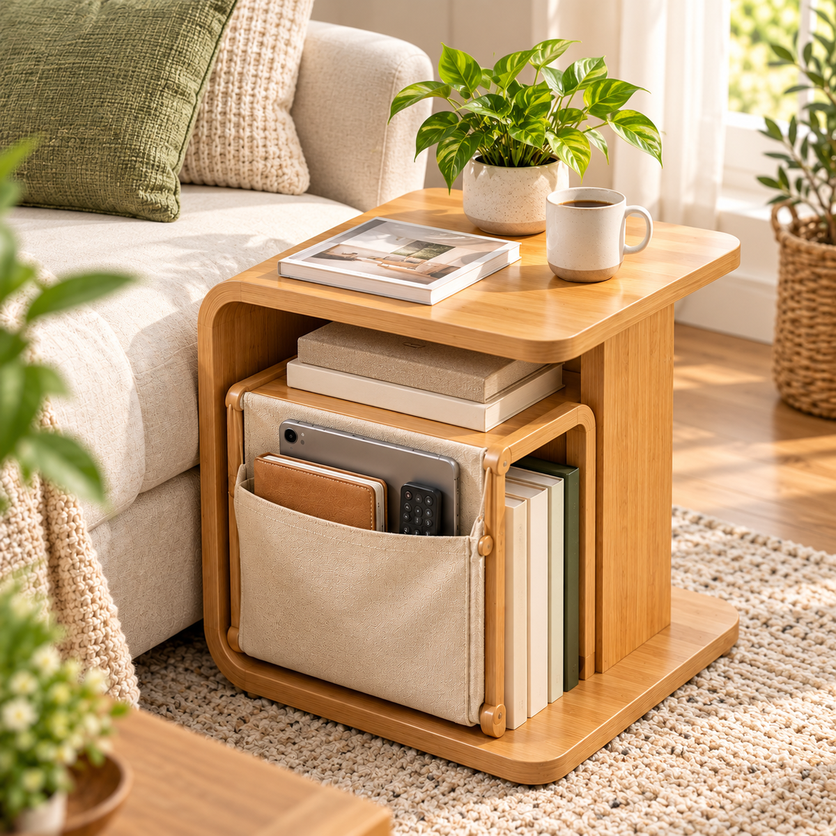 uuiuiou® FlipNest Reversible Bedside Shelf