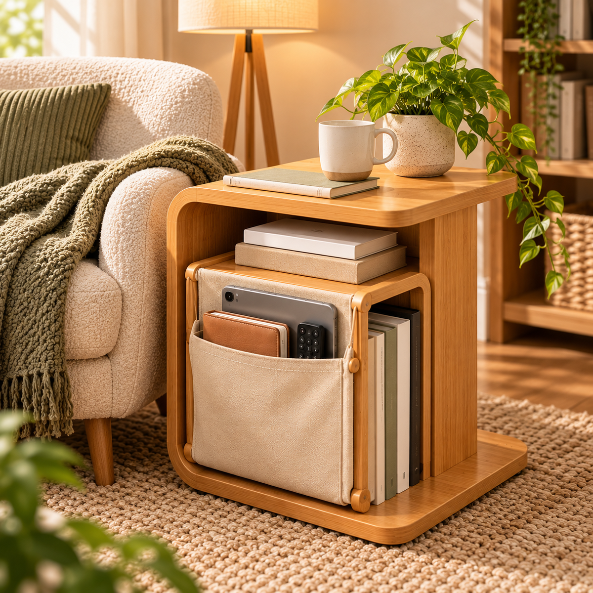 uuiuiou® FlipNest Reversible Bedside Shelf