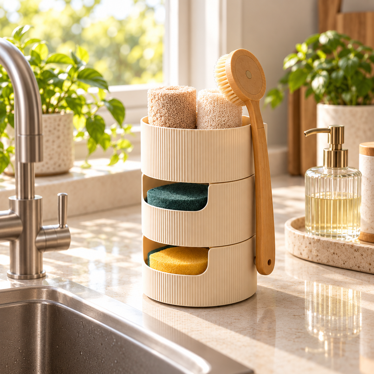 uuiuiou® DryHalo Sink-Side Sponge Tower