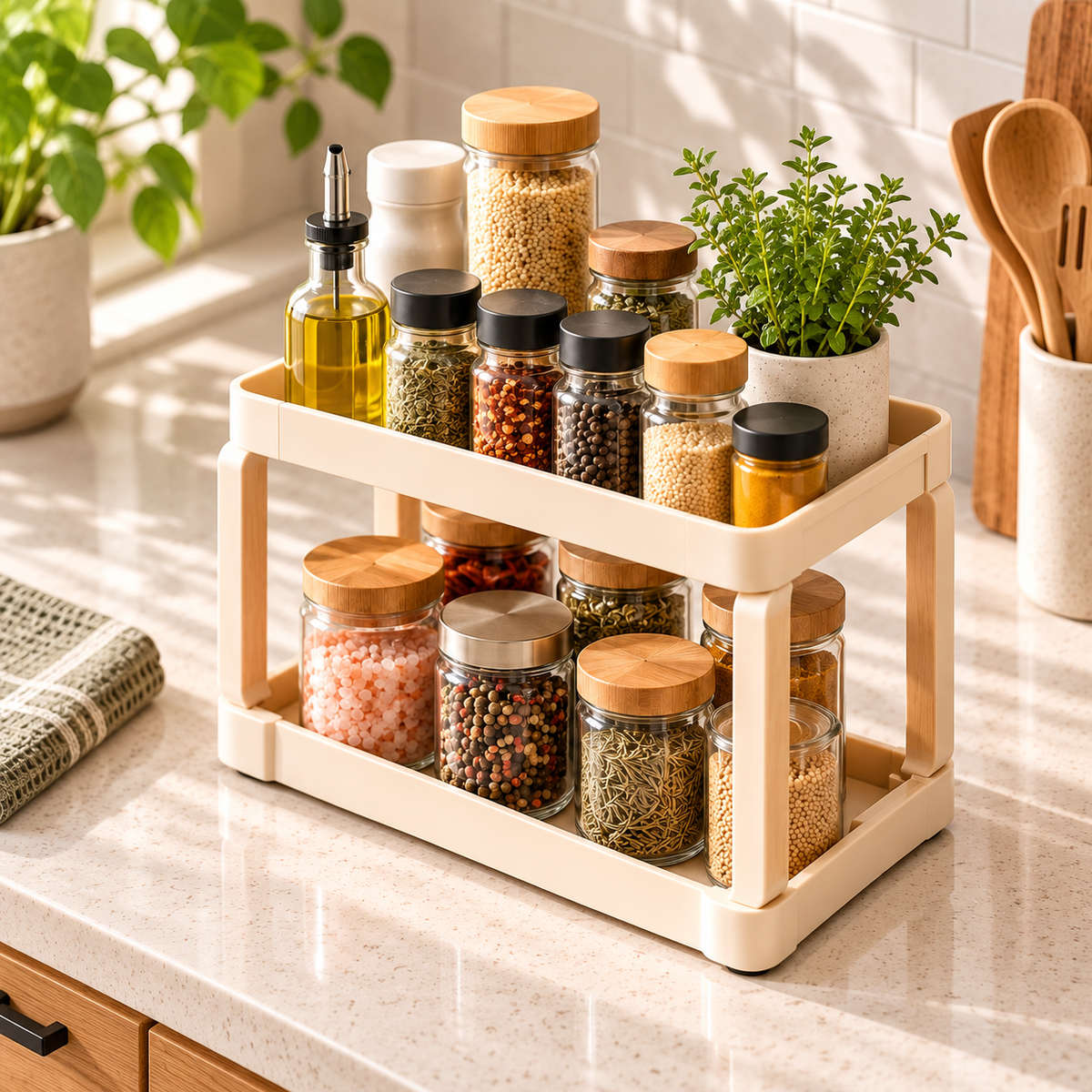 uuiuiou® FoldWave Expandable Counter Shelf