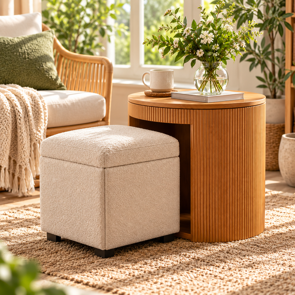 uuiuiou® SlideSeat Hidden Stool Table