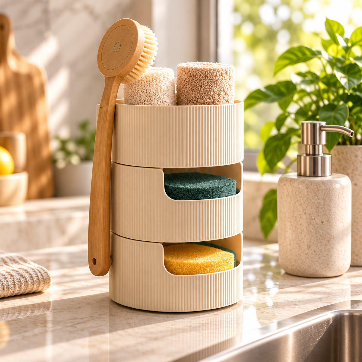 uuiuiou® DryHalo Sink-Side Sponge Tower