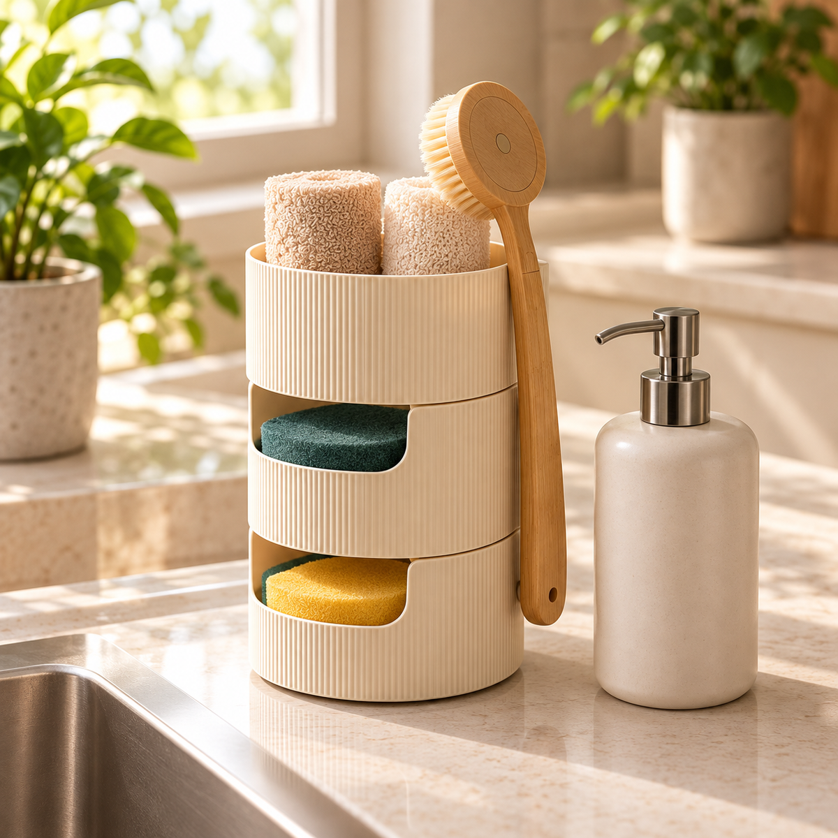 uuiuiou® DryHalo Sink-Side Sponge Tower