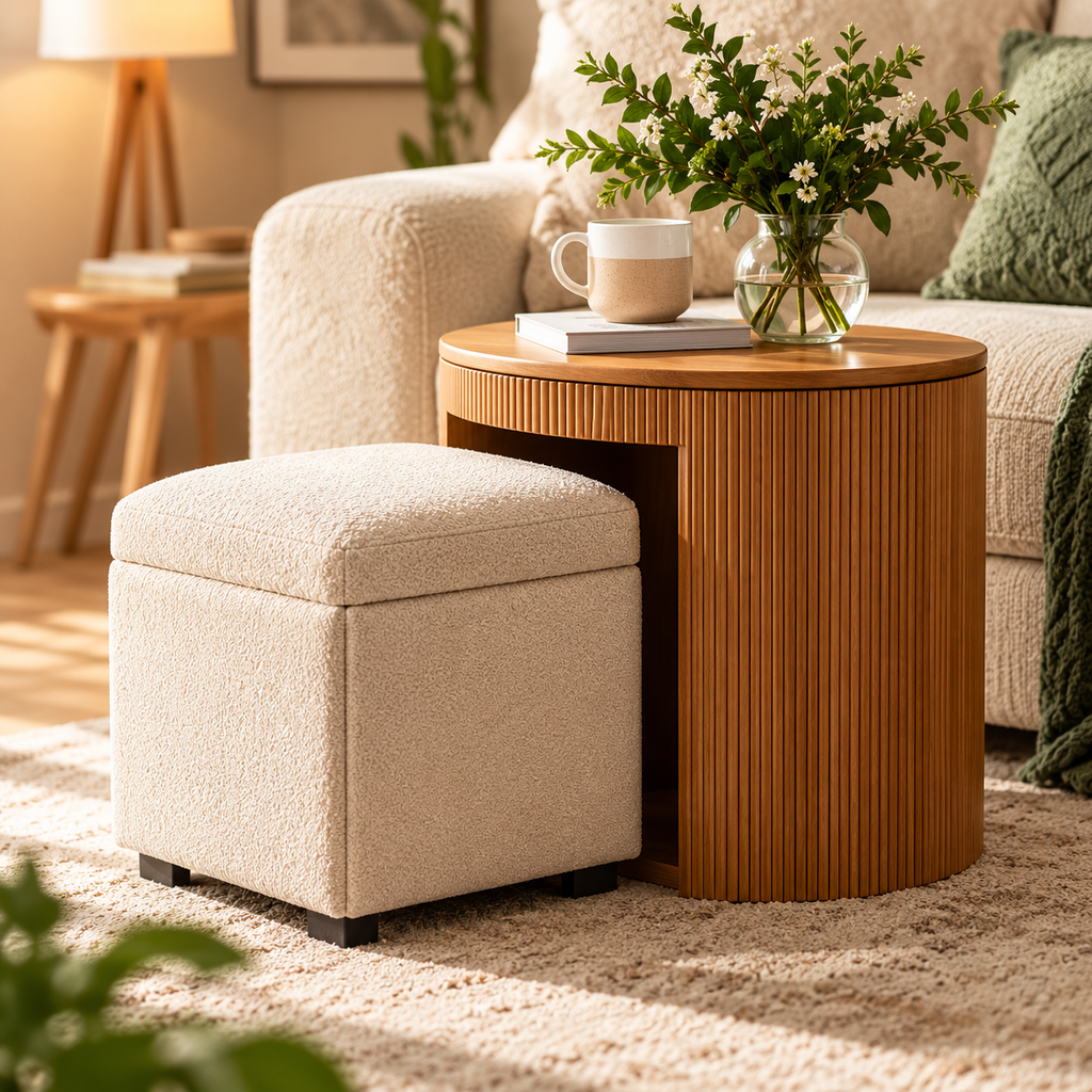 uuiuiou® SlideSeat Hidden Stool Table