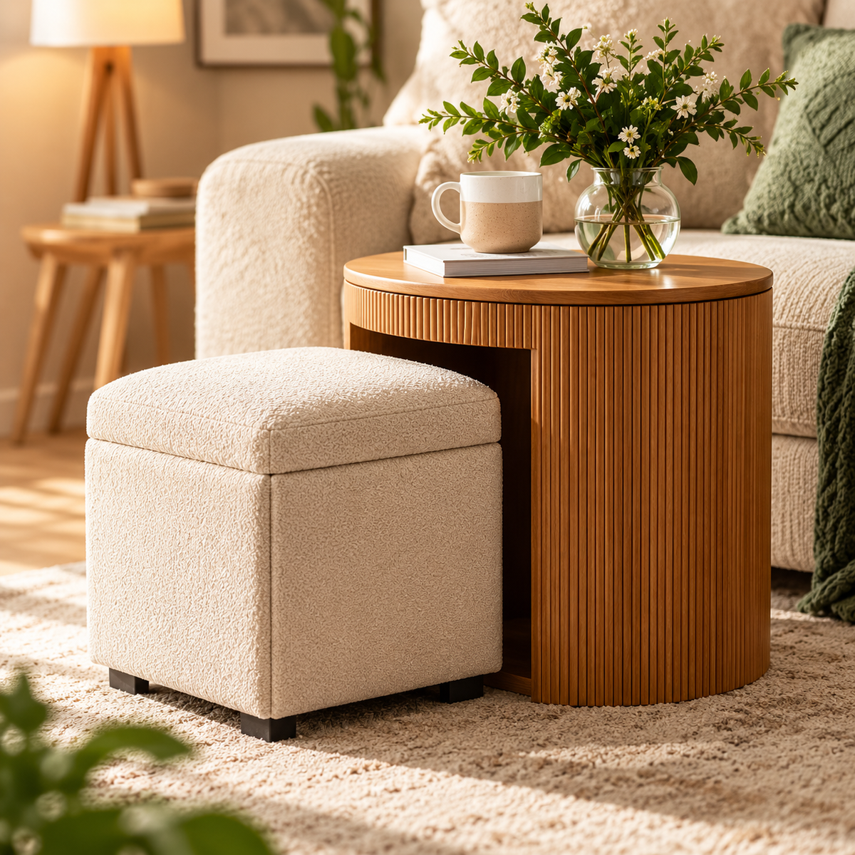 uuiuiou® SlideSeat Hidden Stool Table
